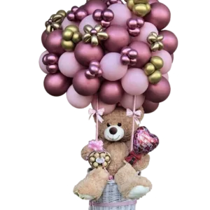 Bouquet Balloon Oso en cesta